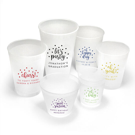 Personalized Confetti Dot Shatterproof Cups